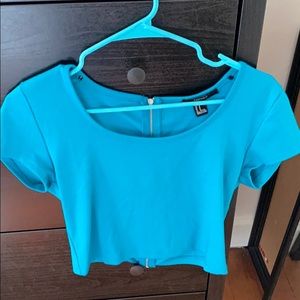 Blue crop top
